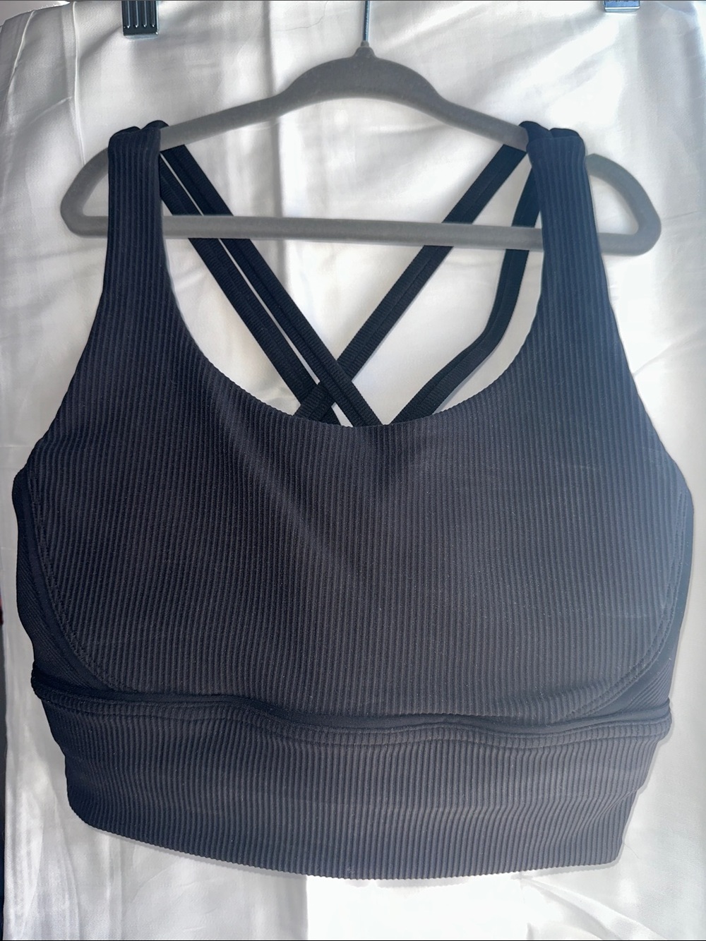 lululemon athletica Black Ribbed Strappy Sports Bra